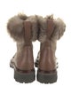 Rag & Bone Leather Fur Trim Combat Boots