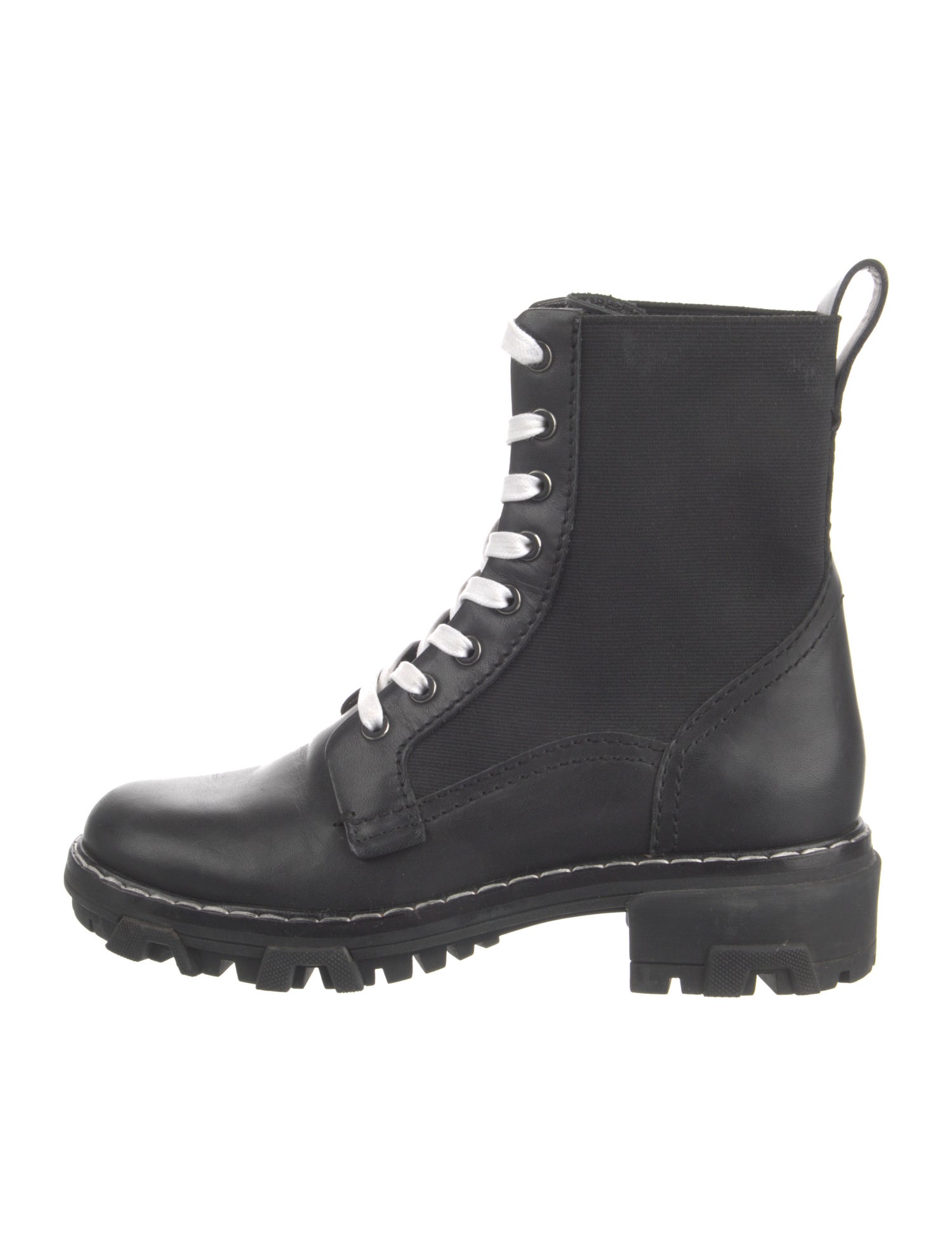Rag & Bone Leather Whipstitch Trim Combat Boots