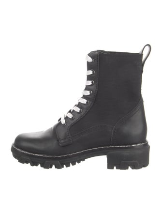 Rag & Bone Leather Whipstitch Trim Combat Boots