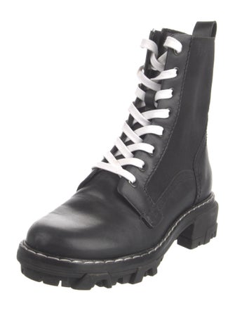 Rag & Bone Leather Whipstitch Trim Combat Boots