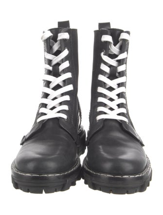 Rag & Bone Leather Whipstitch Trim Combat Boots