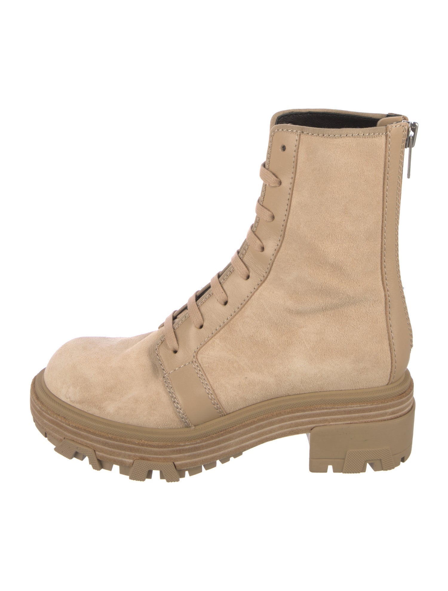 Rag & Bone Suede Colorblock Pattern Combat Boots