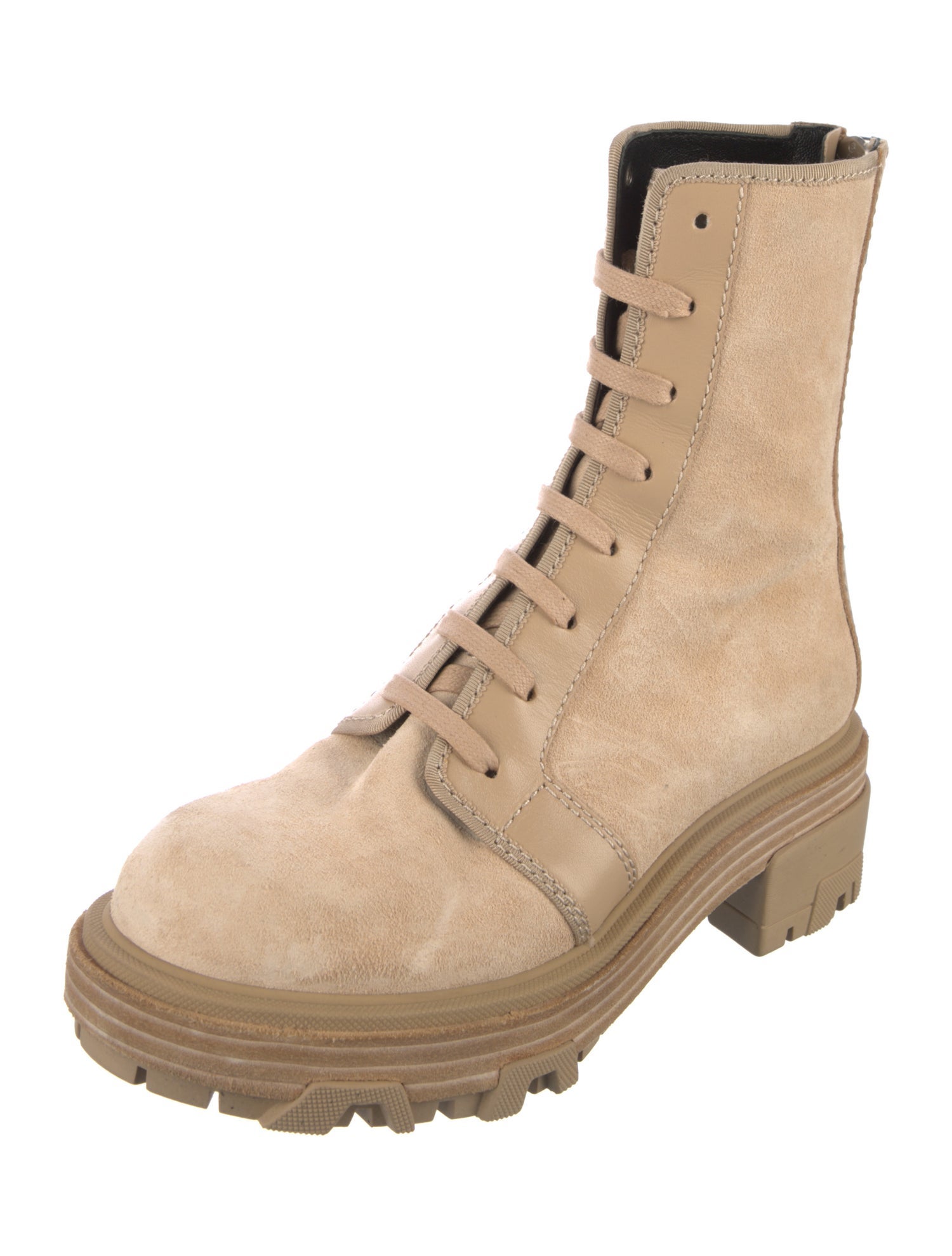 Rag & Bone Suede Colorblock Pattern Combat Boots