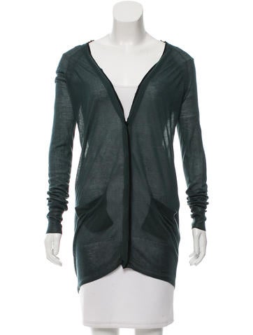 Rag & Bone Chiffon-Trimmed V-Neck Cardigan
