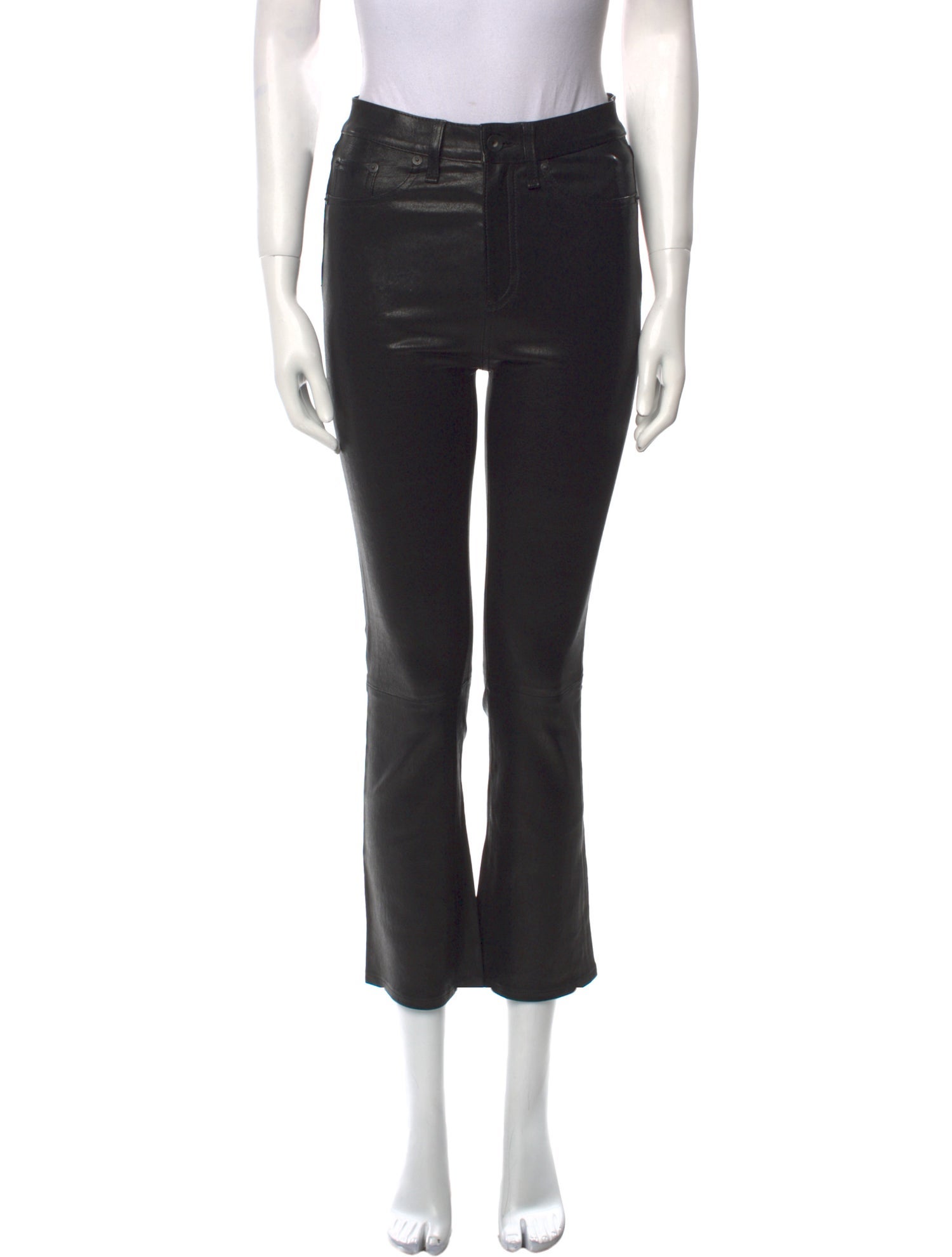 Rag & Bone Leather Straight Leg Pants