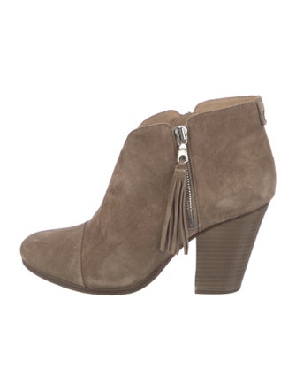 Rag & Bone Suede Fringe Trim Accent Boots