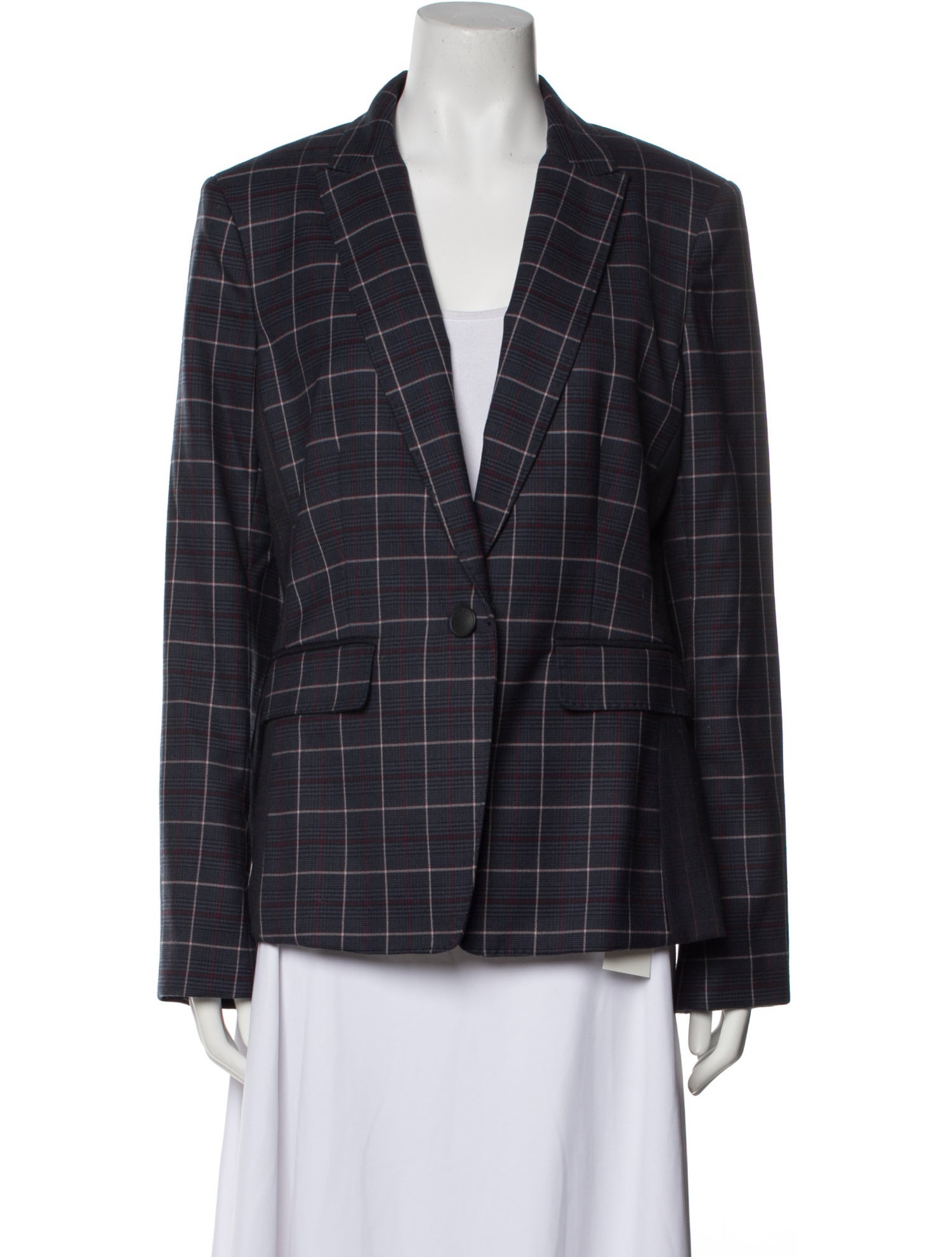 Rag & Bone Wool Plaid Print Blazer