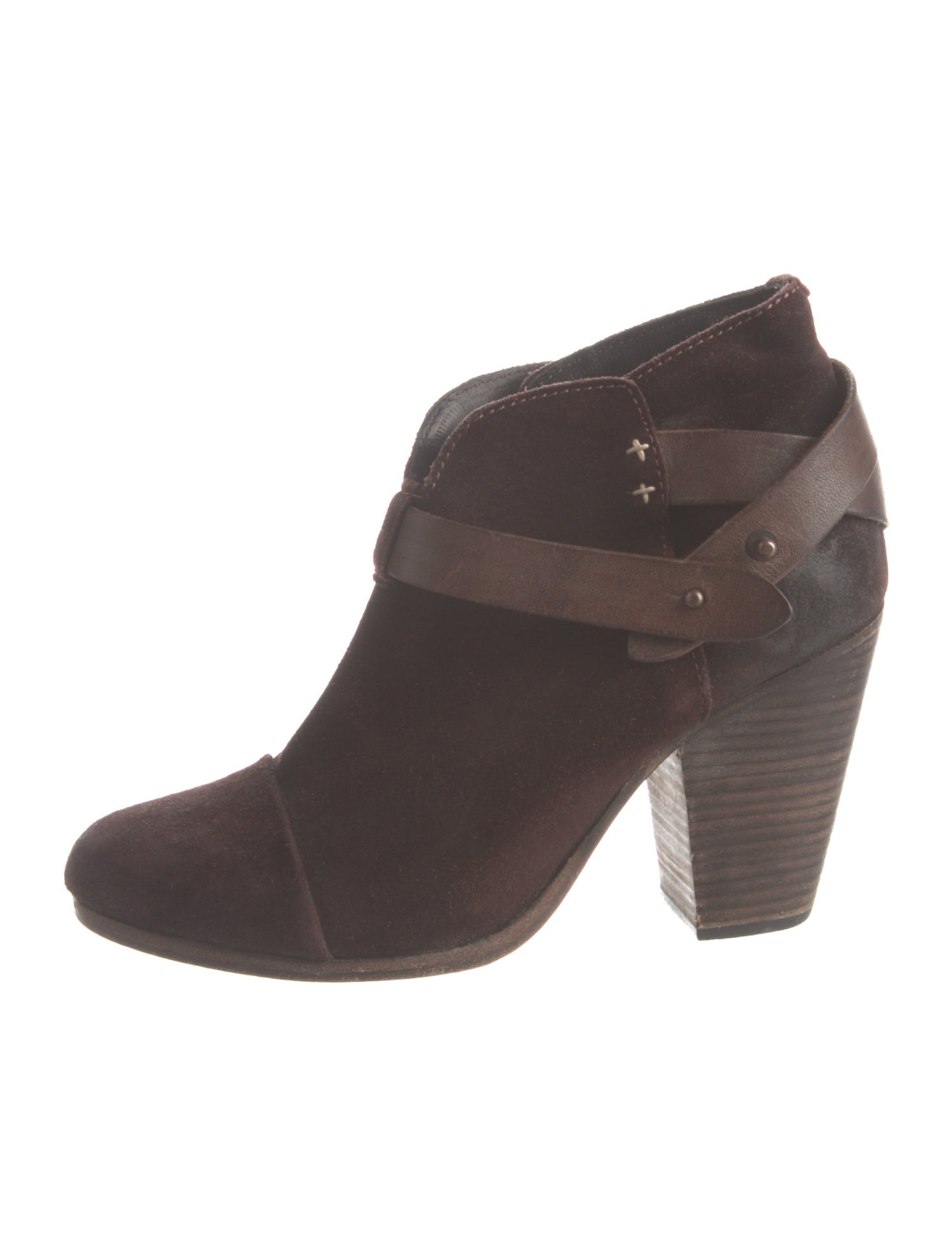 Rag & Bone Suede Leather Trim Embellishment Boots