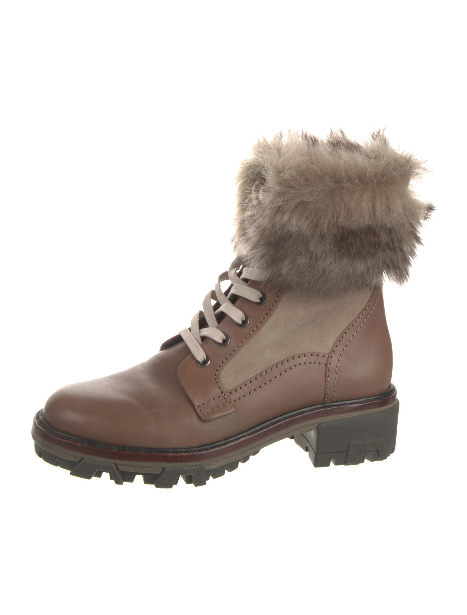 Rag & Bone Leather Colorblock Pattern Combat Boots