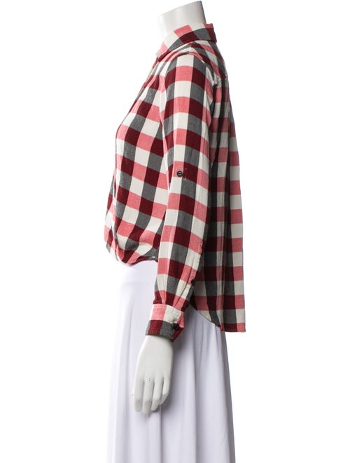 Rag & Bone Plaid Print Mock Neck Crop Top