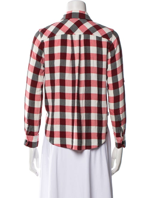 Rag & Bone Plaid Print Mock Neck Crop Top