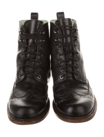Rag & Bone Leather Lasercut Accents Combat Boots