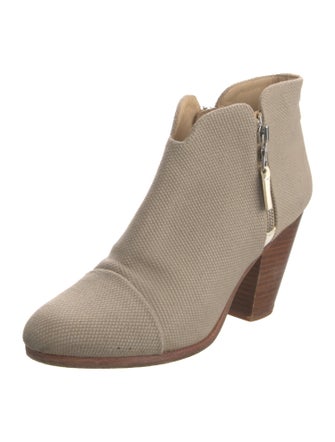 Rag & Bone Canvas Leather Trim Embellishment Boots