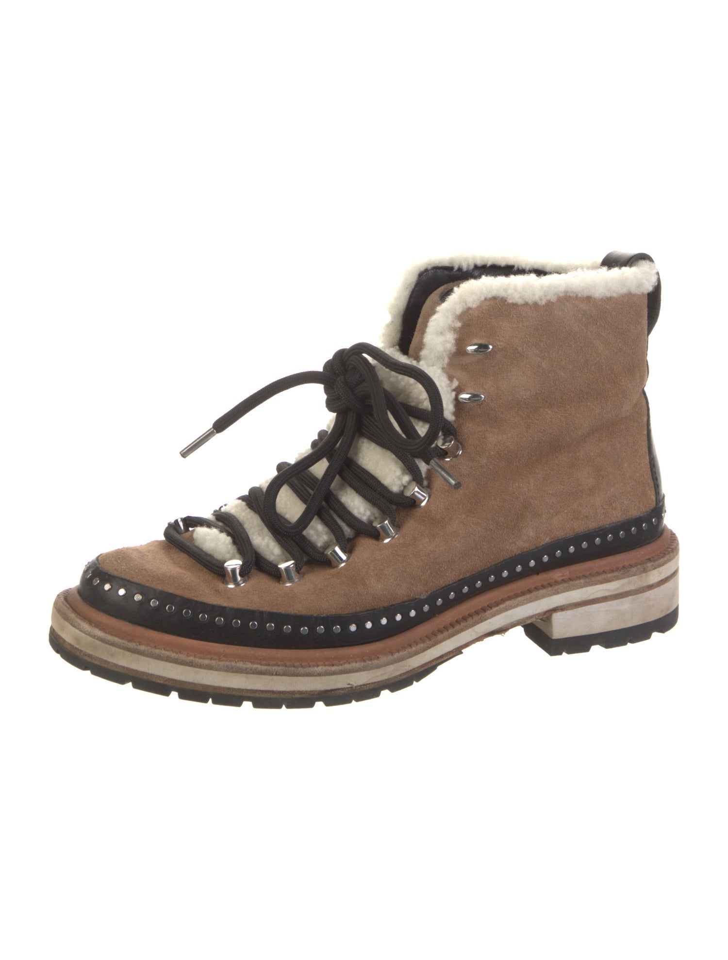 Rag & Bone Suede Studded Accents Lace-Up Boots