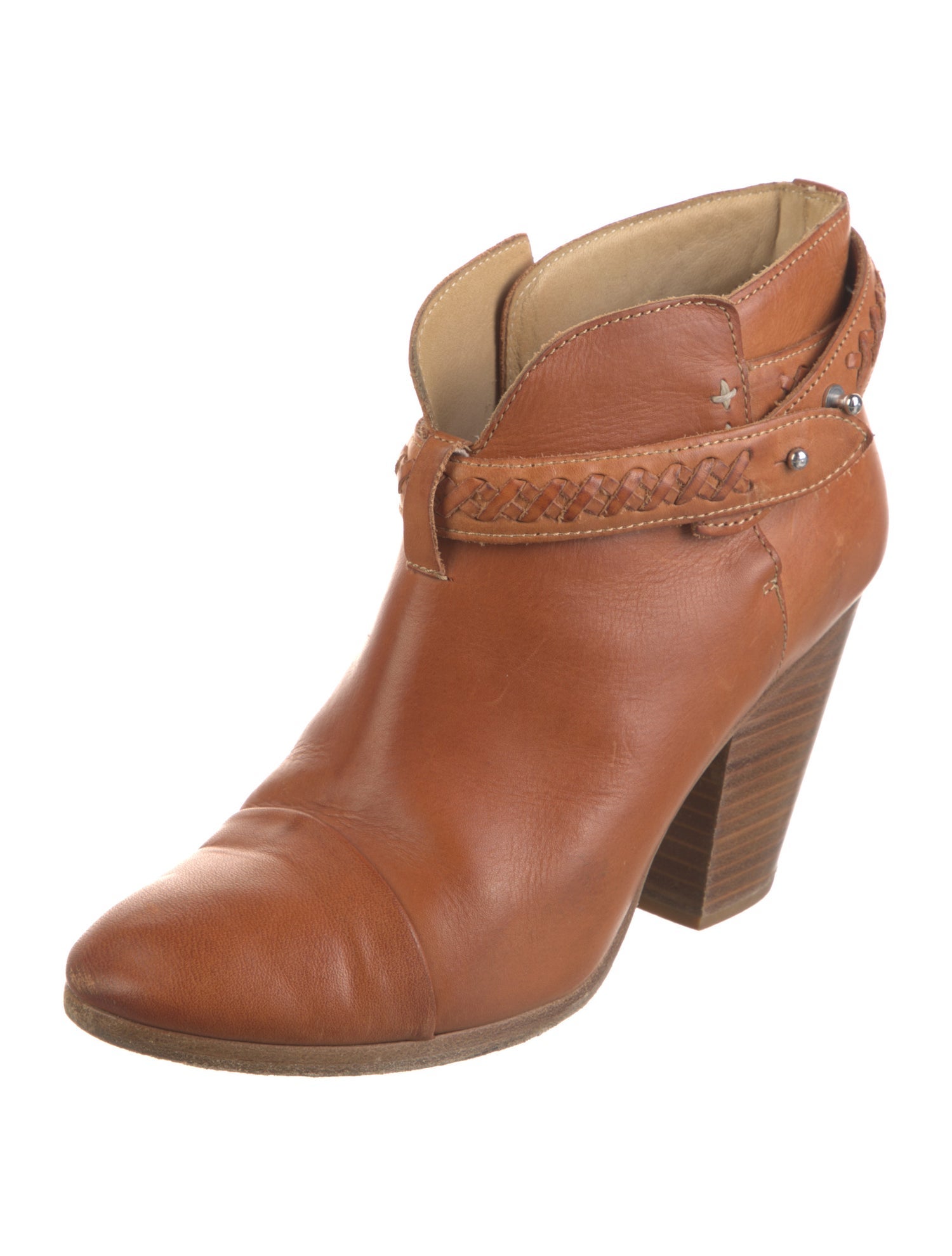 Rag & Bone Leather Braided Accents Boots