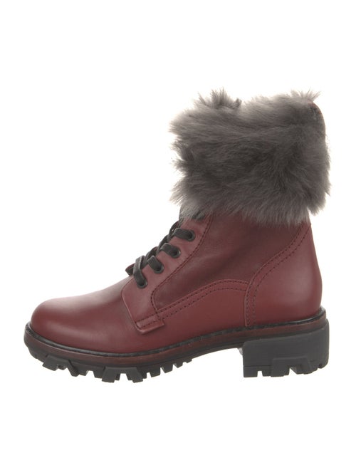 Rag & Bone Leather Fur Trim Combat Boots