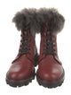 Rag & Bone Leather Fur Trim Combat Boots