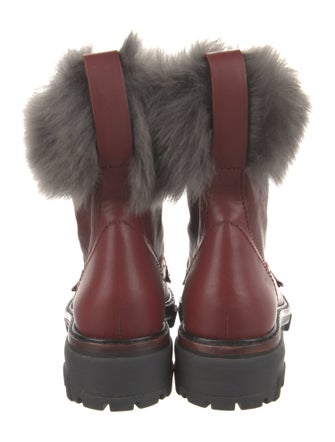Rag & Bone Leather Fur Trim Combat Boots