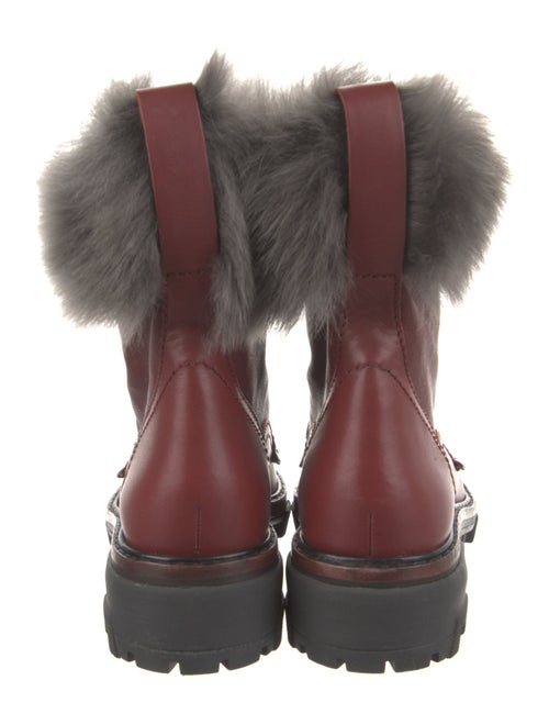 Rag & Bone Leather Fur Trim Combat Boots