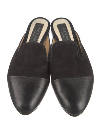 Rag & Bone Suede Grosgrain Trim Mules