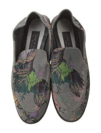 Rag & Bone Velvet Floral Print Loafers