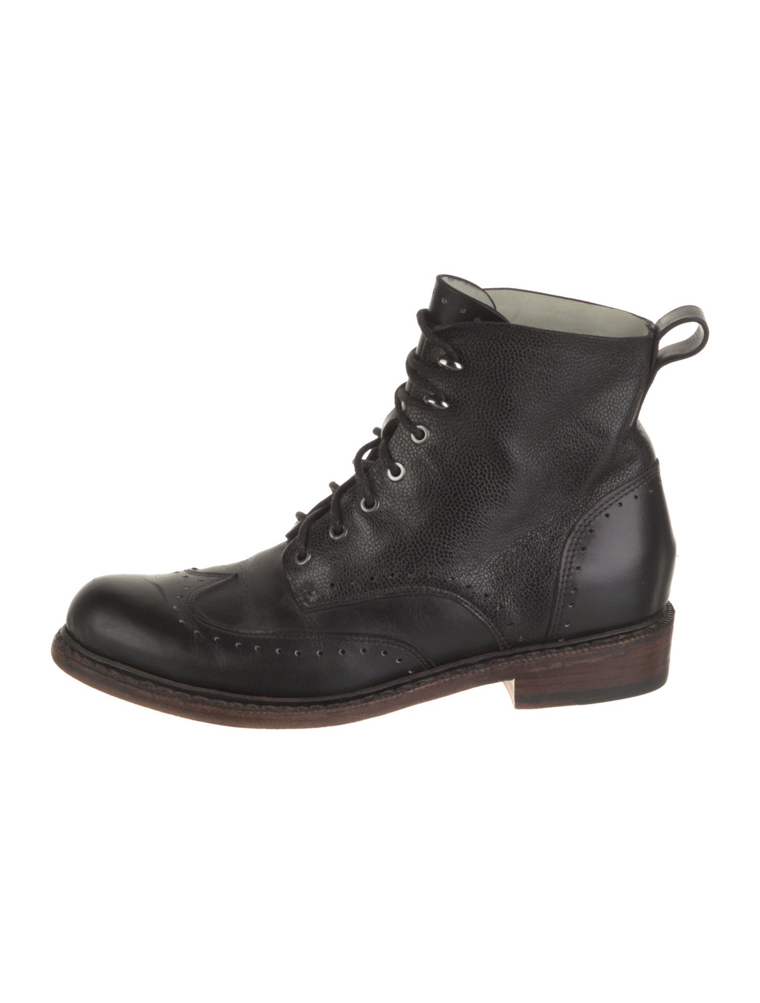 Rag & Bone Leather Lasercut Accents Combat Boots