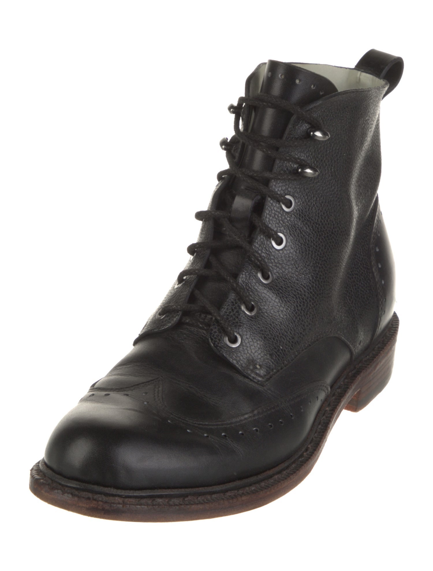 Rag & Bone Leather Lasercut Accents Combat Boots
