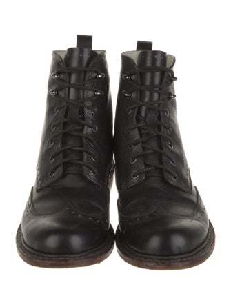 Rag & Bone Leather Lasercut Accents Combat Boots