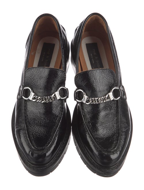 Rag & Bone Leather Chain-Link Accents Loafers