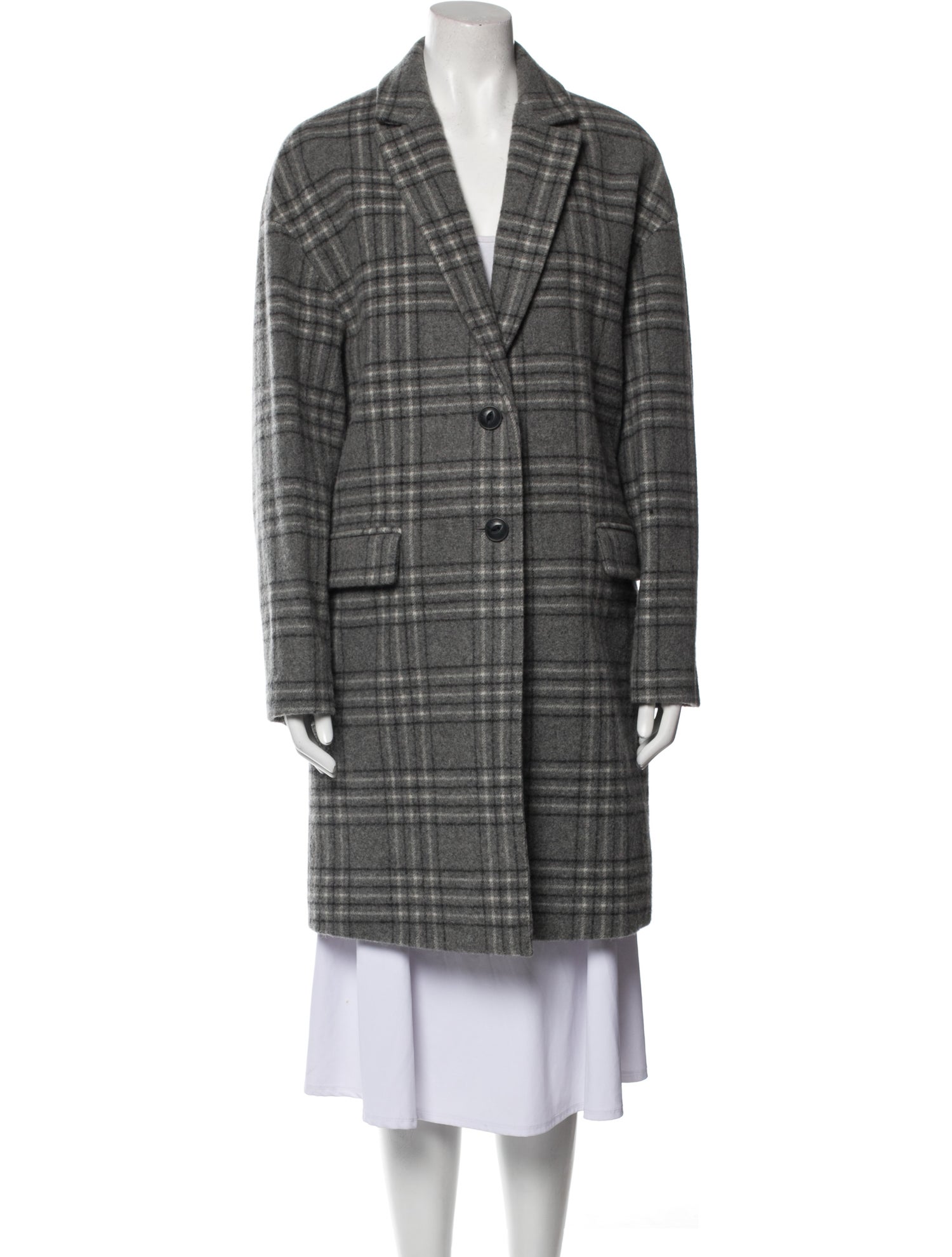 Rag & Bone Wool Plaid Print Coat