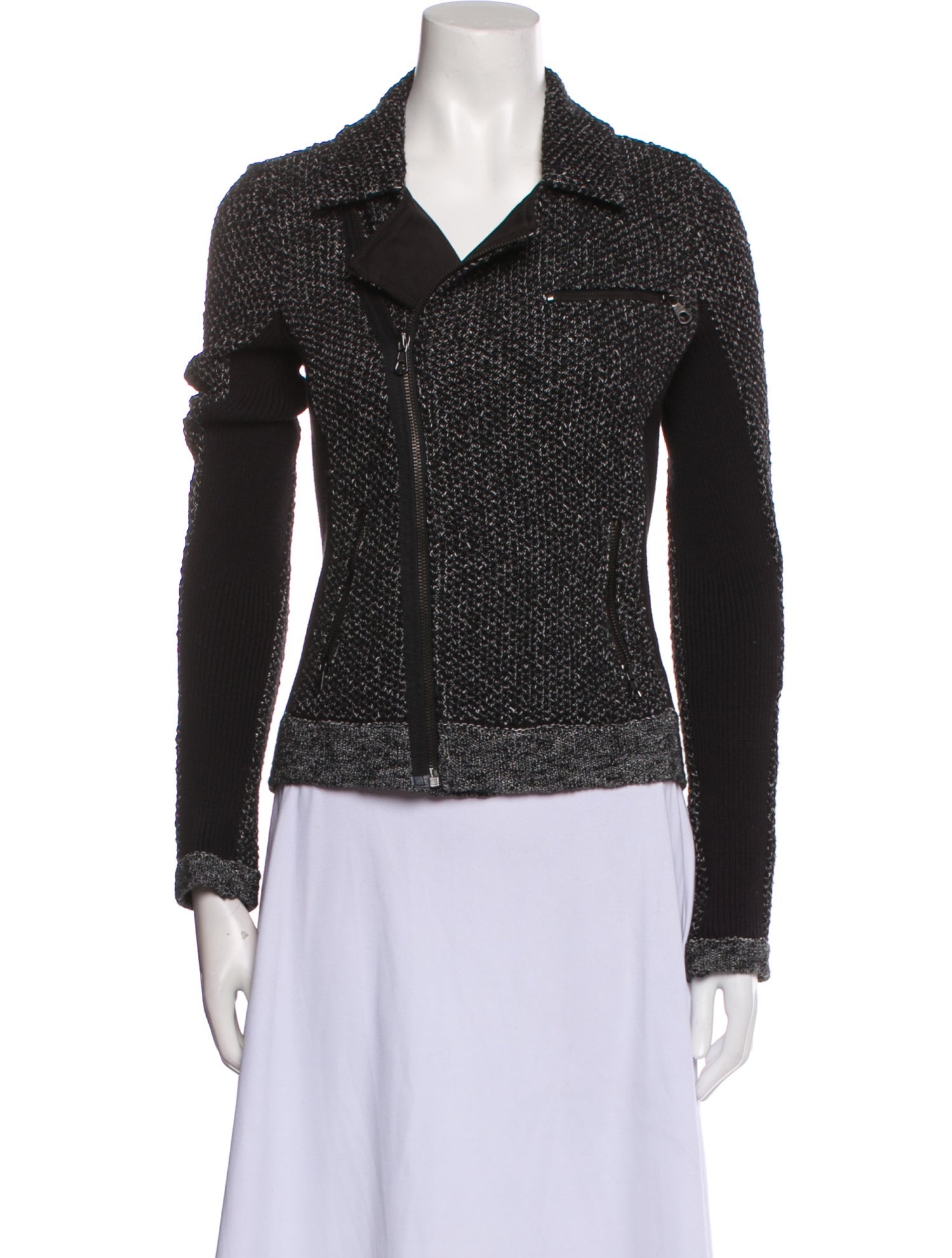 Rag & Bone Tweed Pattern Biker Jacket