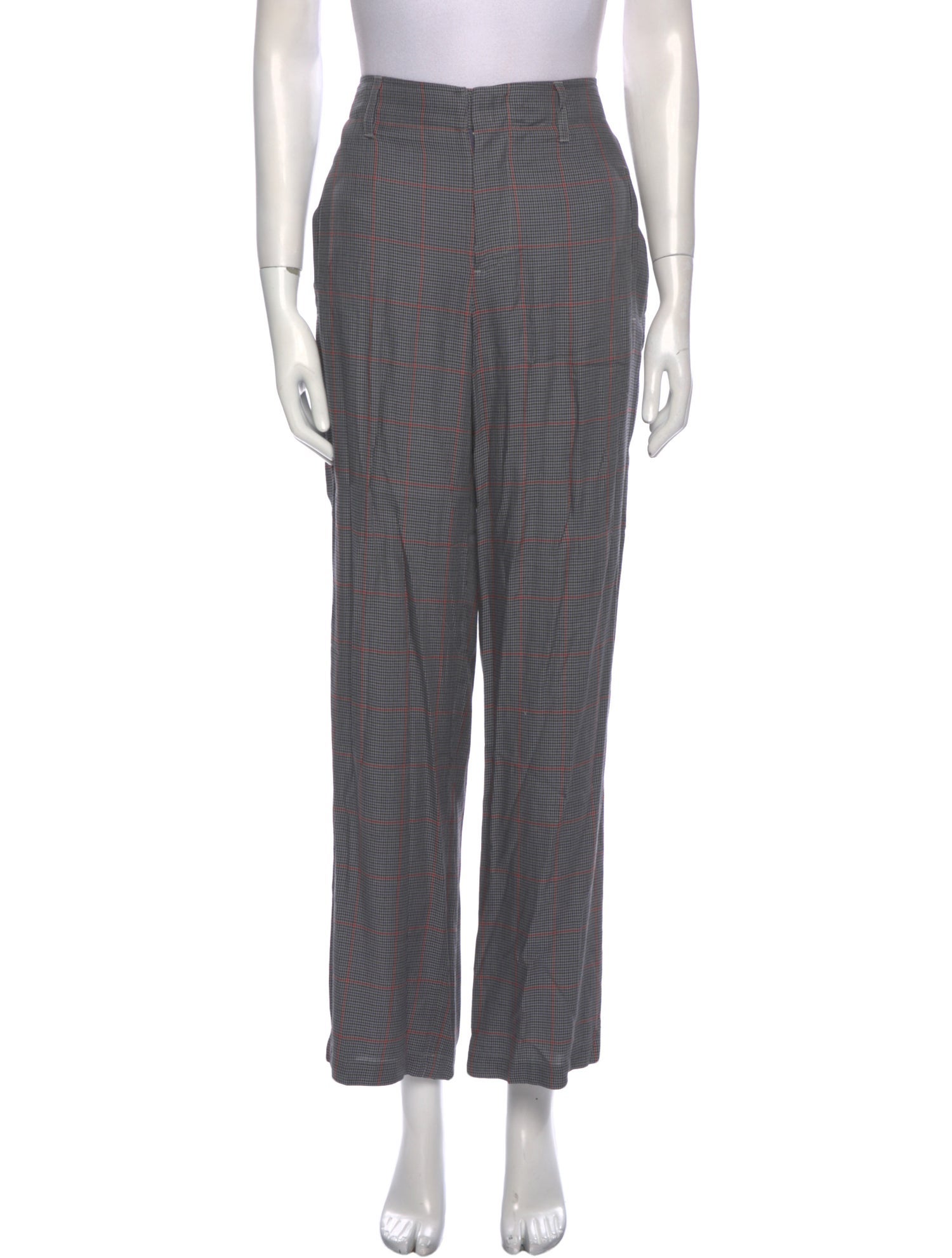 Rag & Bone Plaid Print Wide Leg Pants