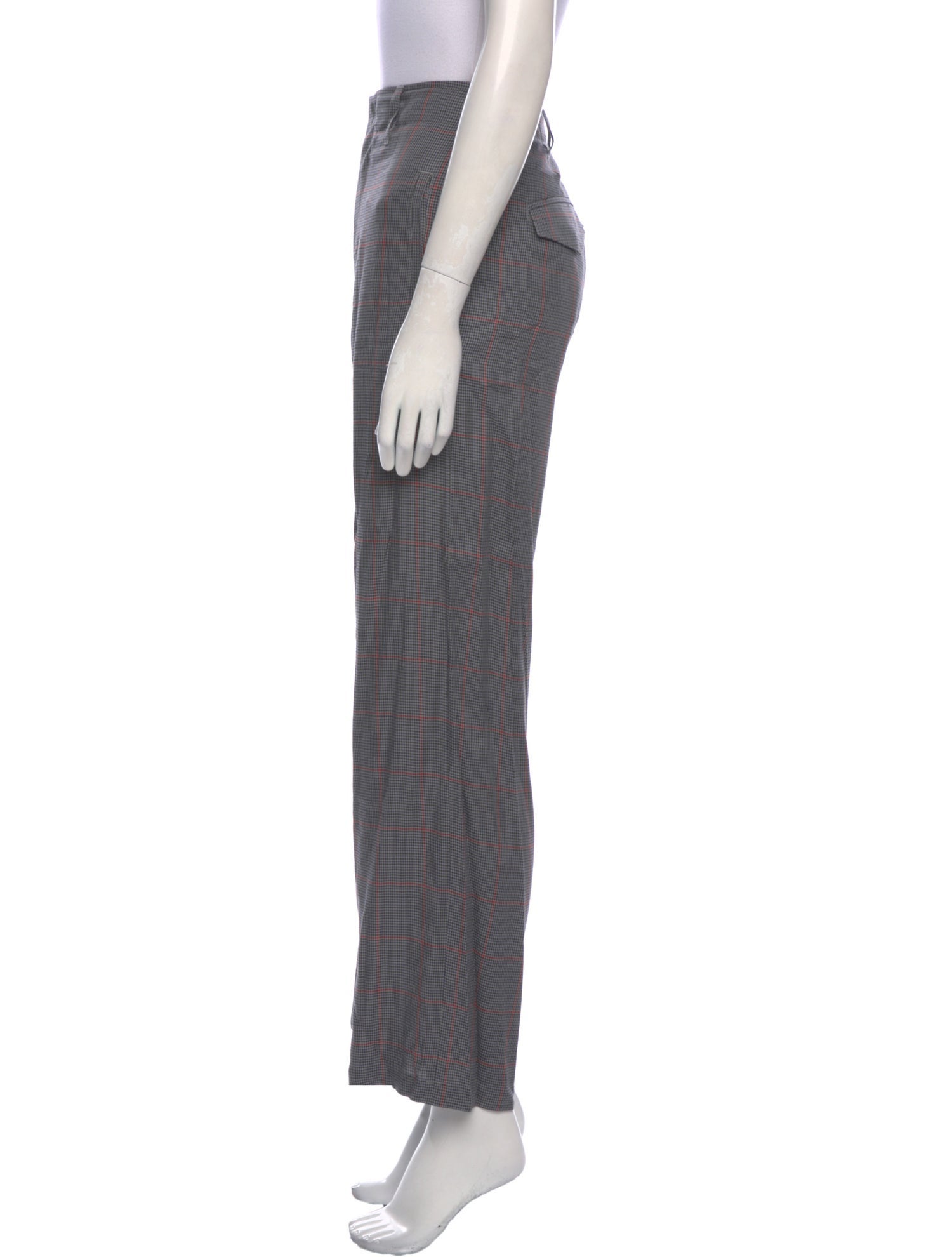 Rag & Bone Plaid Print Wide Leg Pants