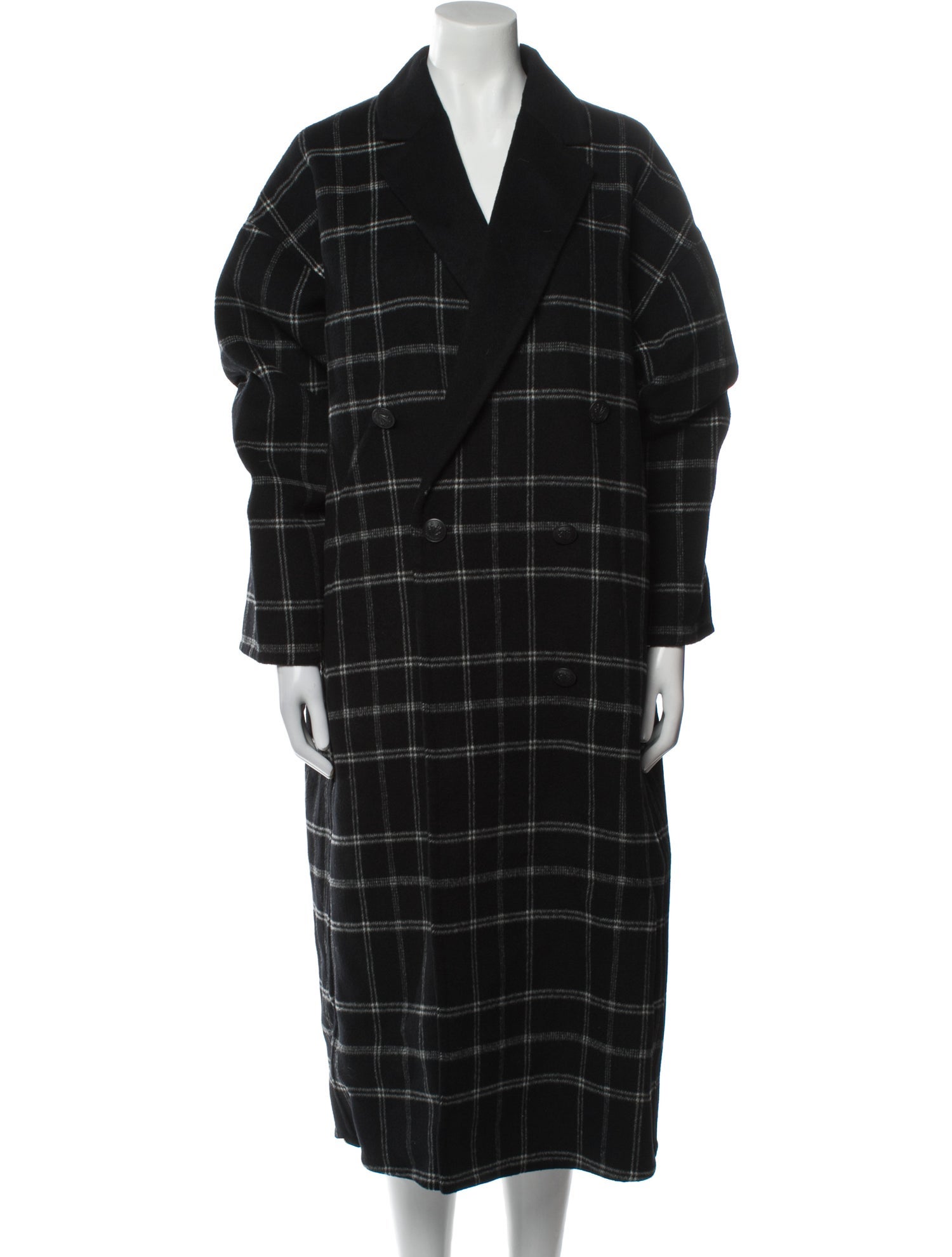 Rag & Bone Wool Plaid Print Faux Fur Coat w/ Tags