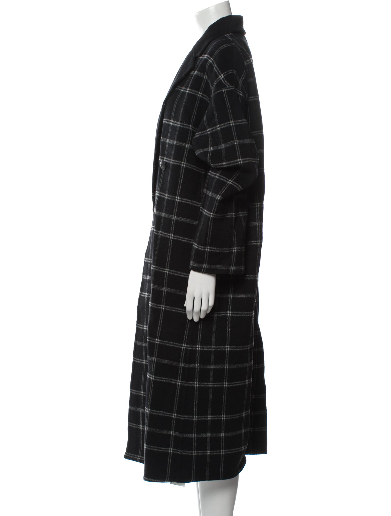 Rag & Bone Wool Plaid Print Faux Fur Coat w/ Tags