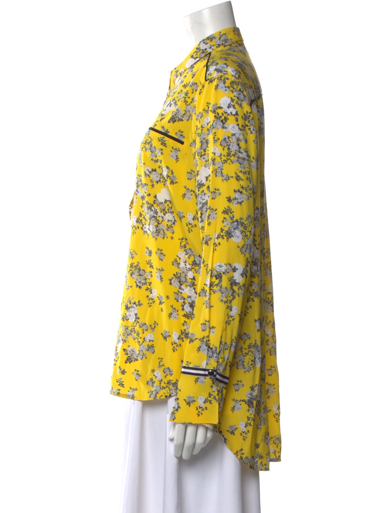 Rag & Bone Silk Floral Print Button-Up Top