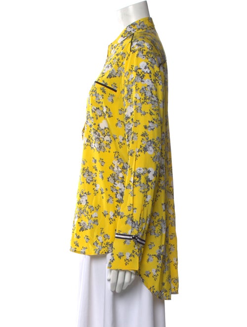 Rag & Bone Silk Floral Print Button-Up Top