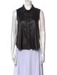 Rag & Bone Leather Sleeveless Button-Up Top