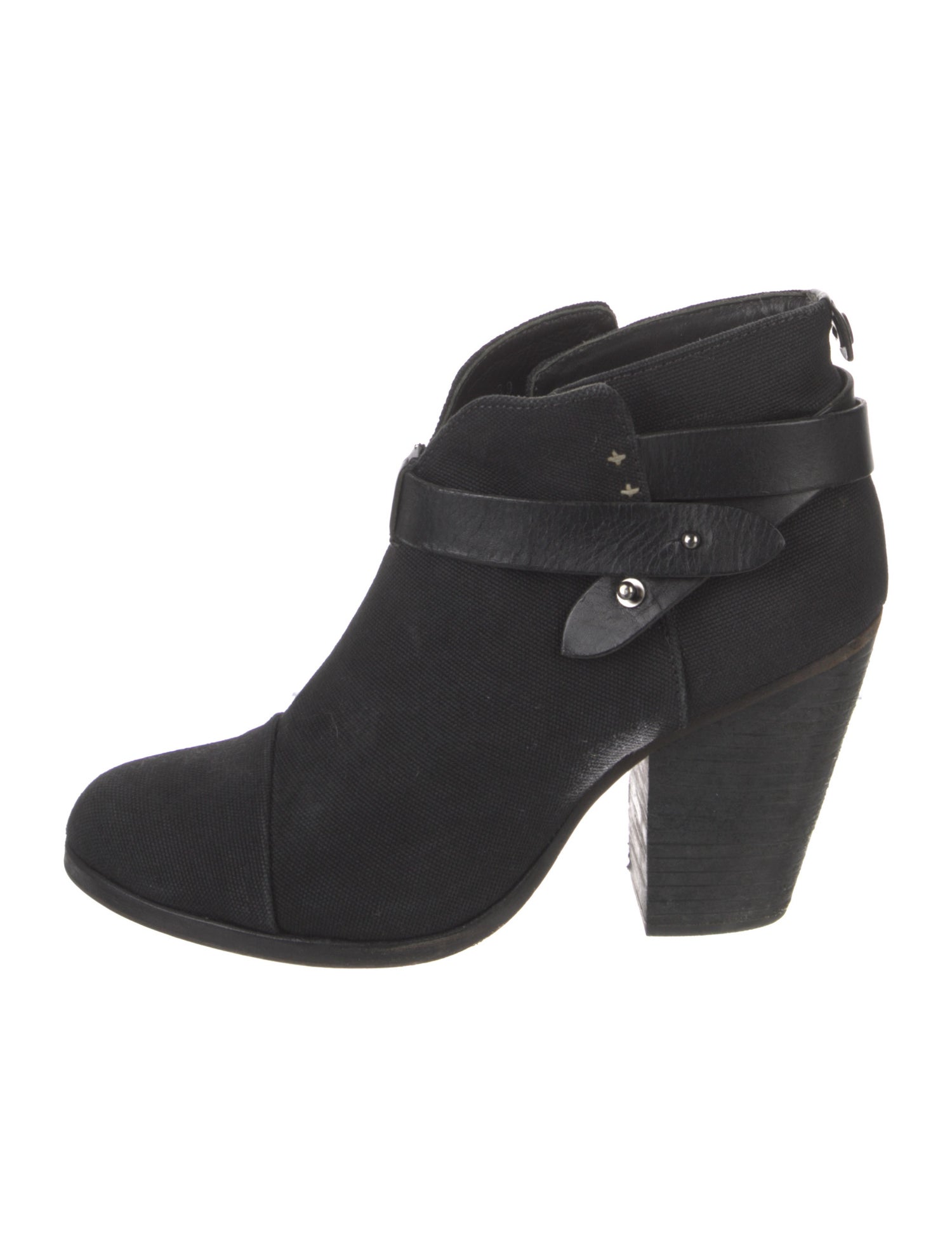 Rag & Bone Canvas Leather Trim Embellishment Boots