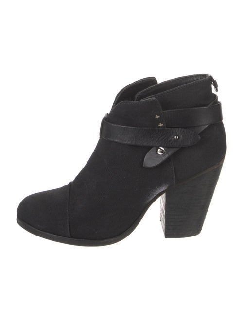 Rag & Bone Canvas Leather Trim Embellishment Boots