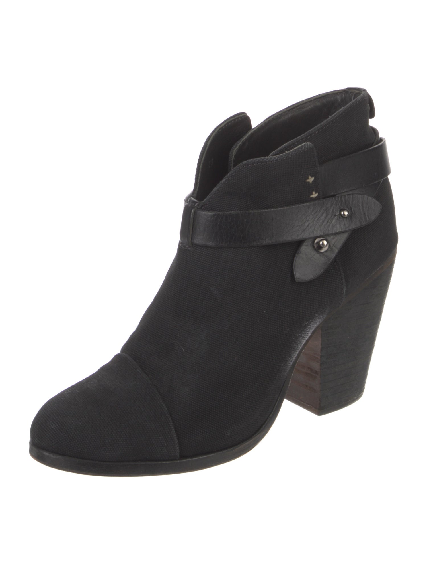 Rag & Bone Canvas Leather Trim Embellishment Boots