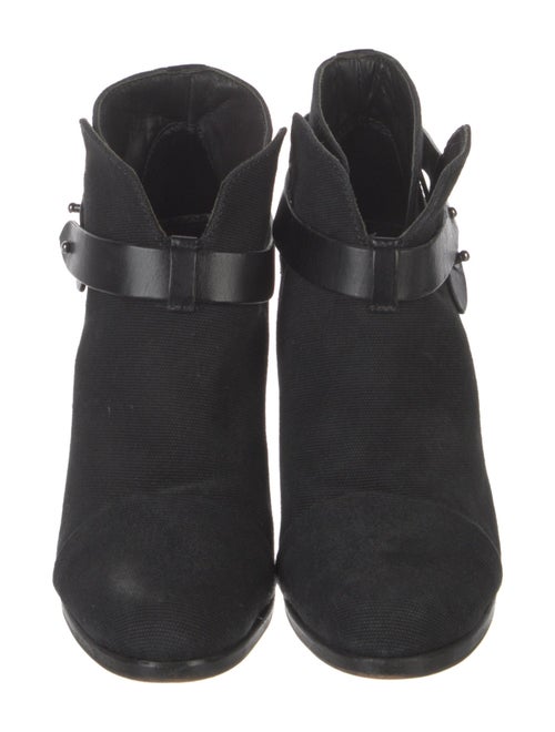 Rag & Bone Canvas Leather Trim Embellishment Boots