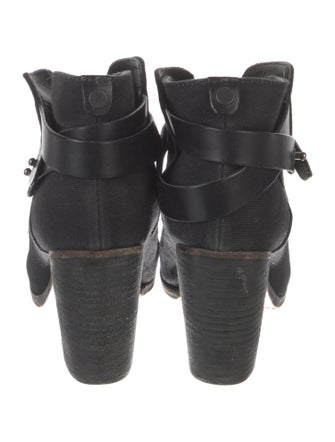 Rag & Bone Canvas Leather Trim Embellishment Boots