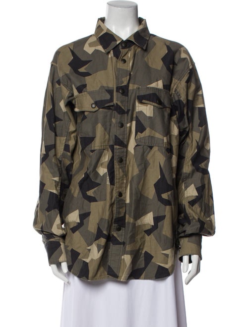 Rag & Bone Printed Long Sleeve Button-Up Top