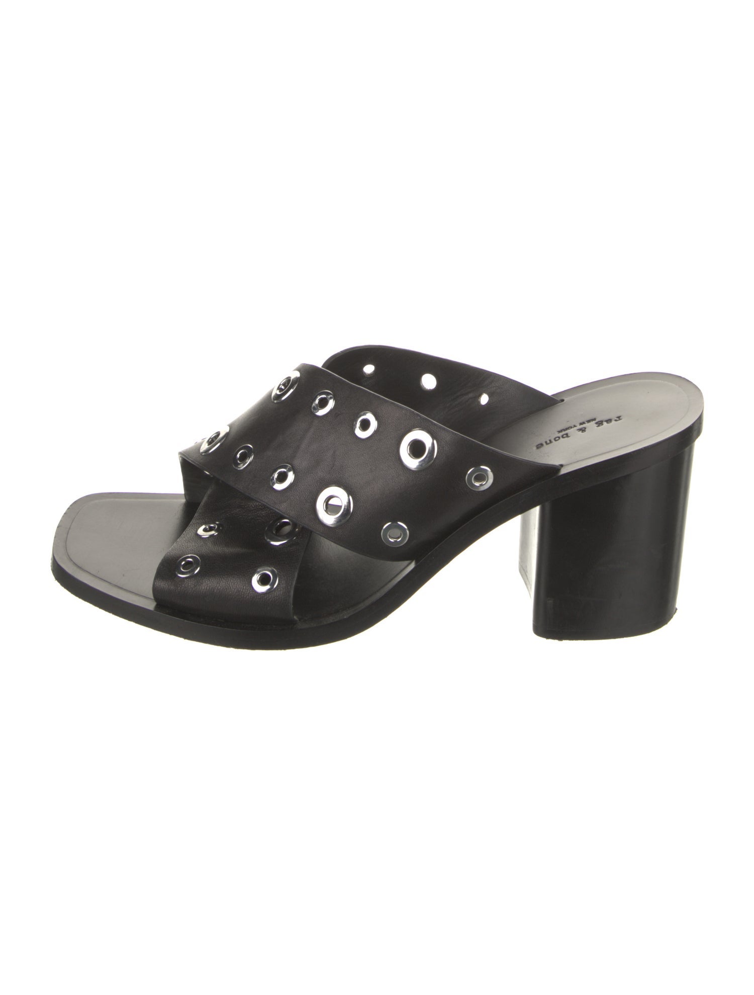 Rag & Bone Leather Studded Accents Slides