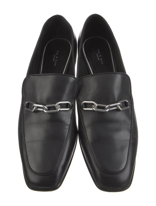 Rag & Bone Leather Chain-Link Accents Loafers
