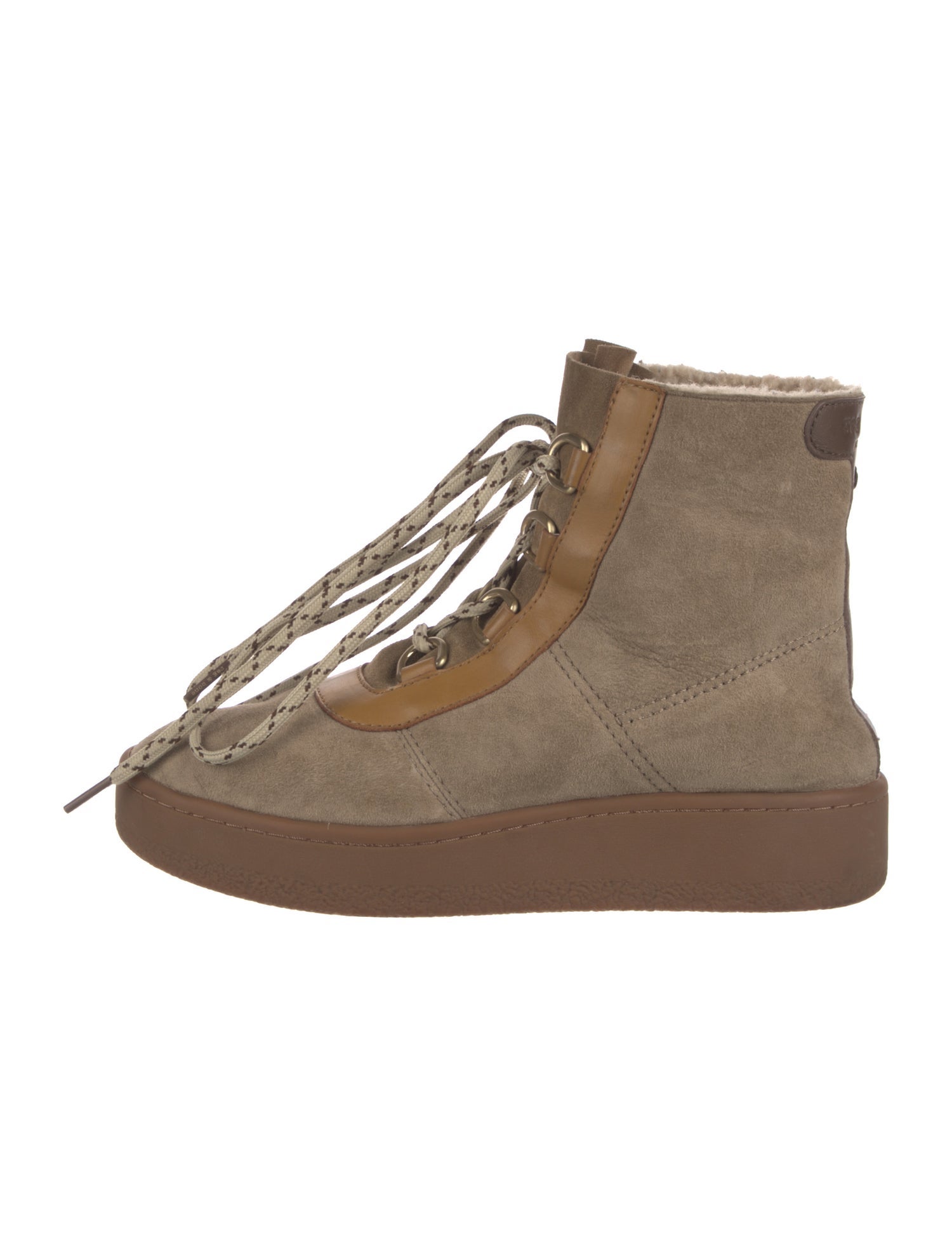 Rag & Bone Suede Colorblock Pattern Lace-Up Boots