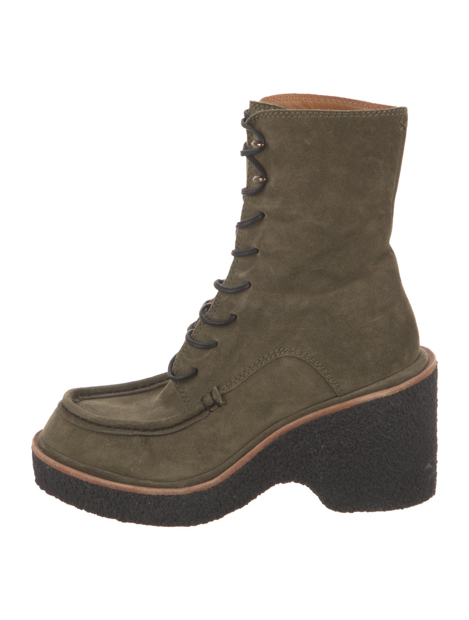 Rag & Bone Suede Colorblock Pattern Lace-Up Boots