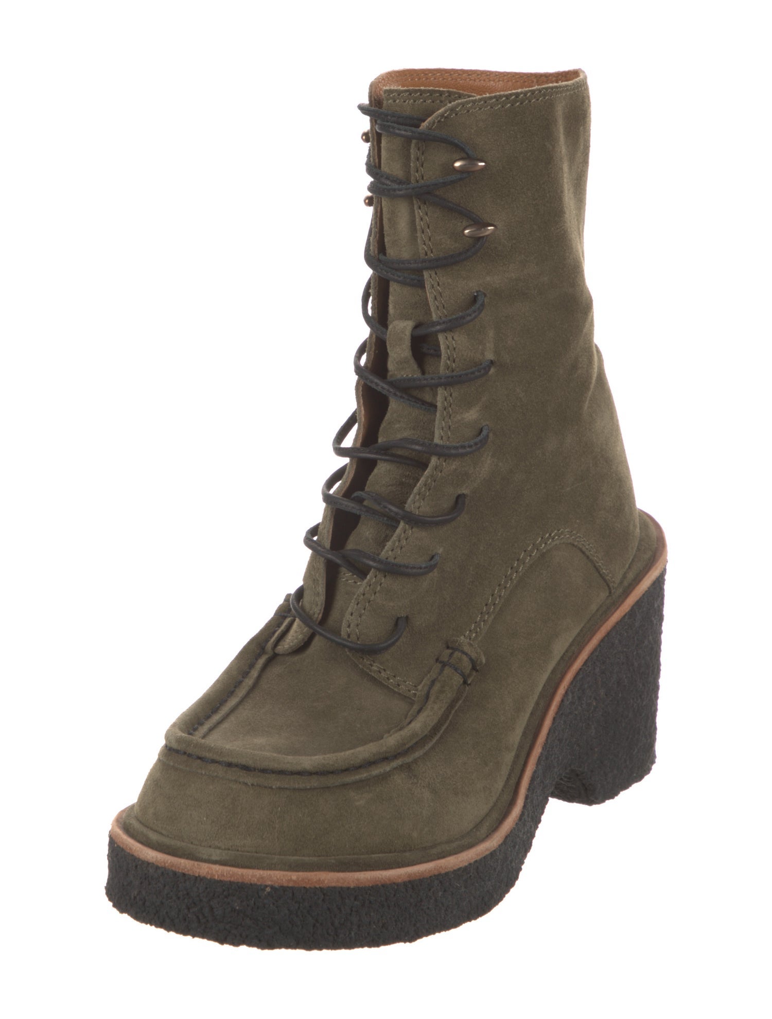 Rag & Bone Suede Colorblock Pattern Lace-Up Boots