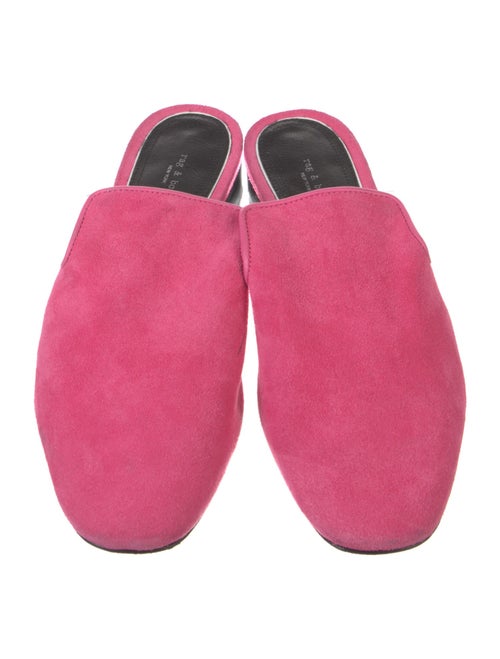 Rag & Bone Suede Leather Trim Embellishment Mules